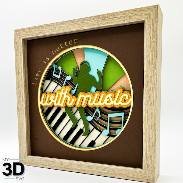 3D MUSIK SVG - Shadow Box svg - für Cricut - für Silhouette
