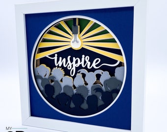 3D INSPIRE Shadow Box - 3D TEACHER GIFT svg - for cricut - for silhouette