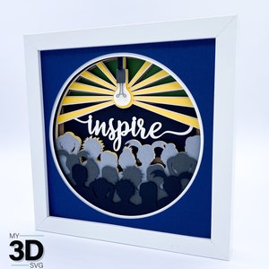 3D INSPIRE Shadow Box - 3D TEACHER GIFT svg - voor cricut - voor silhouet