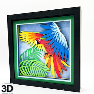 3D PARROT Svg - Shadow box svg - gelaagde cardstock svg - voor cricut - voor silhouet