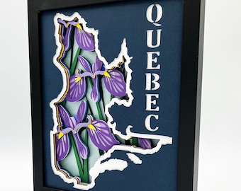 3D QUEBEC SVG - Blue Flag Iris svg -  for cricut - for silhouette