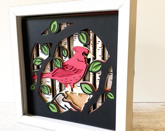 3D CARDINAL SVG - Layered Cardstock SVG - Memorial Svg - for Cricut - for Silhouette