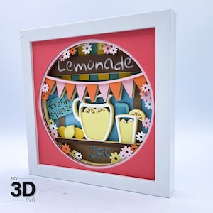 3D LEMONADE STAND SVG -Summer Shadow box svg -layered cardstock svg - for cricut - for silhouette