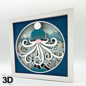3D WINTER GNOME 2 svg -  WINTER shadow box svg - for cricut - for silhouette