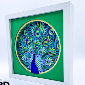 3D PEACOCK SVG -  PEACOCK shadow box - for cricut - for silhouette