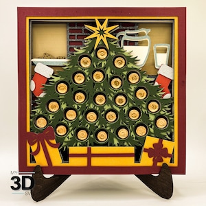 3D CHRISTMAS TREE ADVENT svg - Christmas shadow box svg - for cricut - for silhouette