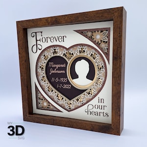CUSTOMIZABLE 3D MEMORIAL Shadow Box svg - für Cricut - für Silhouette
