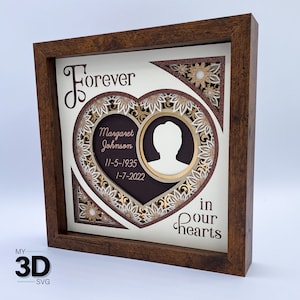 CUSTOMIZABLE 3D MEMORIAL Shadow Box svg - for cricut - for silhouette