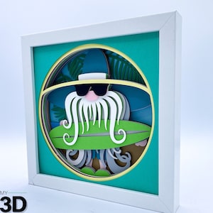 3D SUMMER Gnome 1 -  Gnome svg - shadow box svg - for cricut - for silhouette