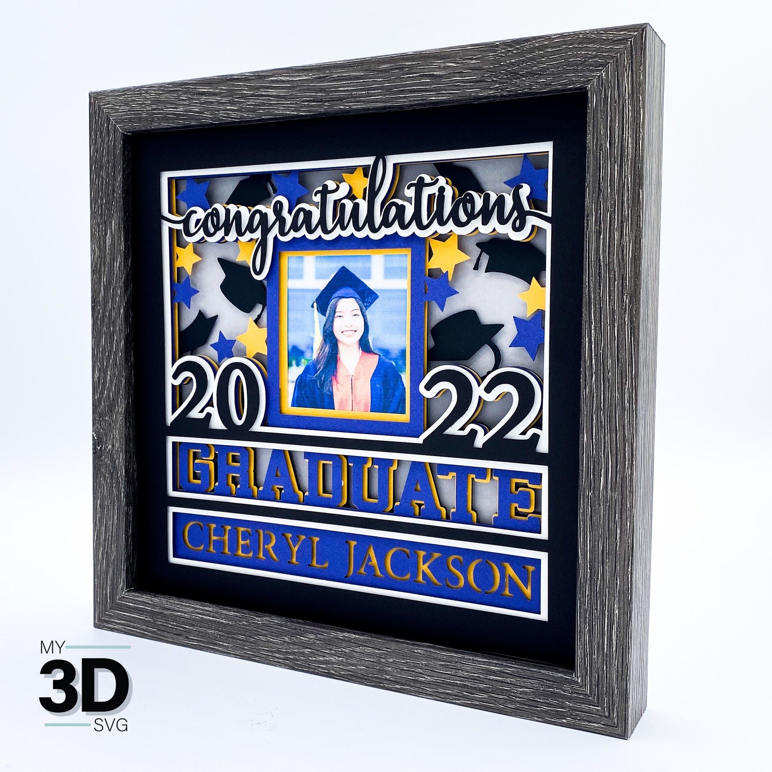 CUSTOMIZABLE 3D GRADUATION Shadow Box Svg for Cricut for Etsy