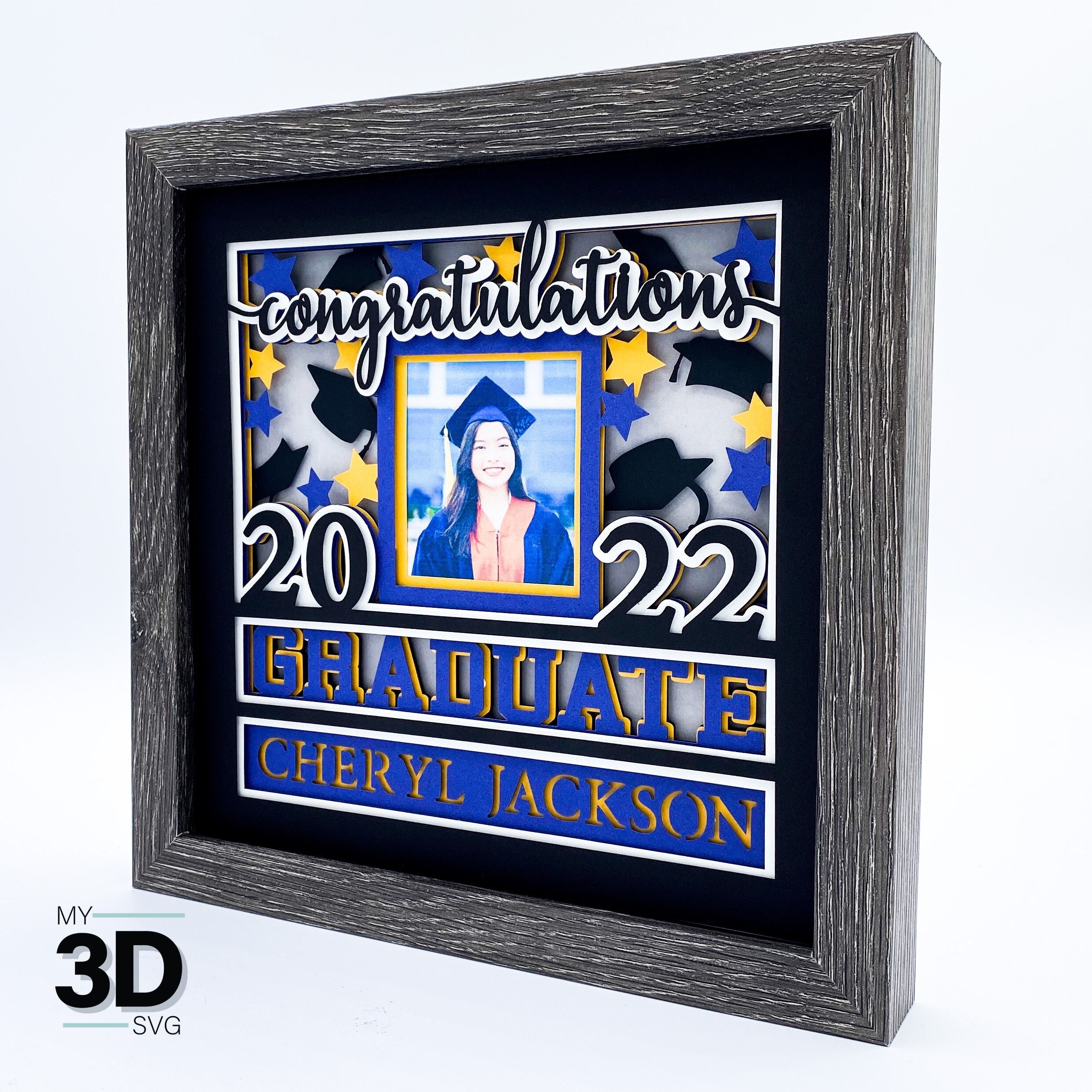 CUSTOMIZABLE 3D GRADUATION Shadow Box Svg for Cricut for Etsy