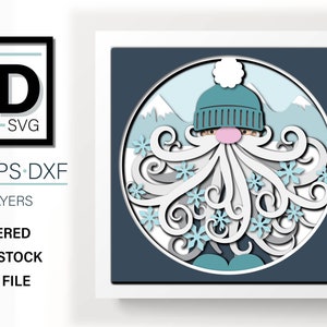 3D WINTER GNOME Svg Bundle- WINTER Shadow Box Svg - for Cricut - for ...