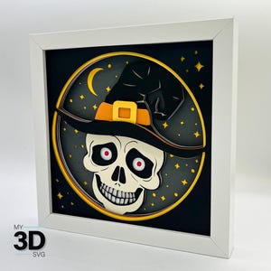 3D CREEPY SKULL svg - Halloween shadow box svg - for cricut - for silhouette