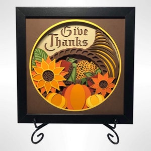 3D CORNUCOPIA SVG - RINGRAZIAMENTO Shadow Box SVG - per Cricut - per silhouette