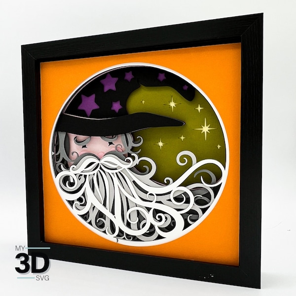 3D WIZARD svg - HALLOWEEN Schattenbox svg - für Cricut - für Silhouette