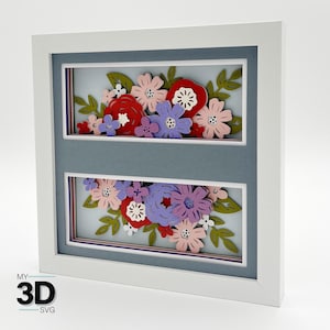 FLORES SIMPLES 3D PERSONALIZÁVEIS svg - Caixa de Sombra svg - para cricut - para silhouette
