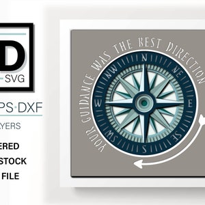 3D COMPASS svg - dzień ojca svg - nauczyciel svg - Shadow Box svg - dla cricut - dla sylwetki