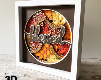 3D BLESSED svg - FALL shadow box svg - for cricut - for silhouette