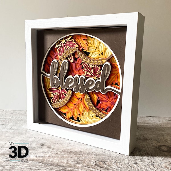 3D BLESSED svg - FALL shadow box svg - for cricut - for silhouette