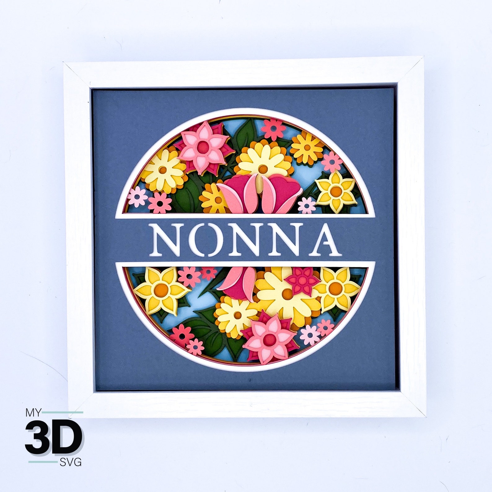 3D CUSTOMIZABLE MOTHER'S DAY Shadow Box Svg for Cricut Etsy