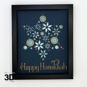 3D HAPPY HANUKKAH svg - shadow box svg - pour cricut - pour silhouette