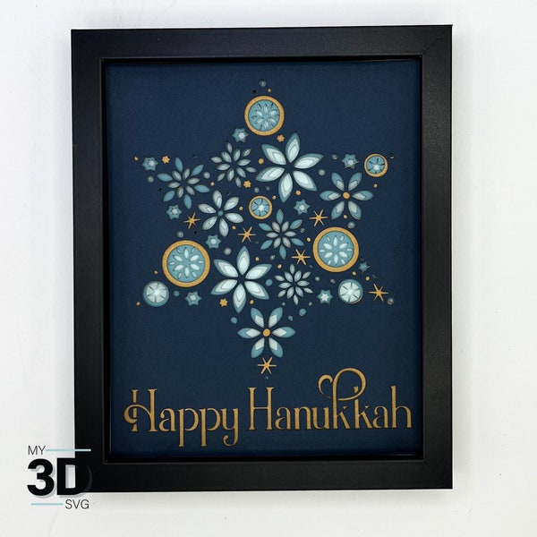 3D HAPPY HANUKKAH svg - shadow box svg - for cricut - for silhouette 3D HAPPY HANUKKAH svg - shadow box svg - for cricut - for silhouette