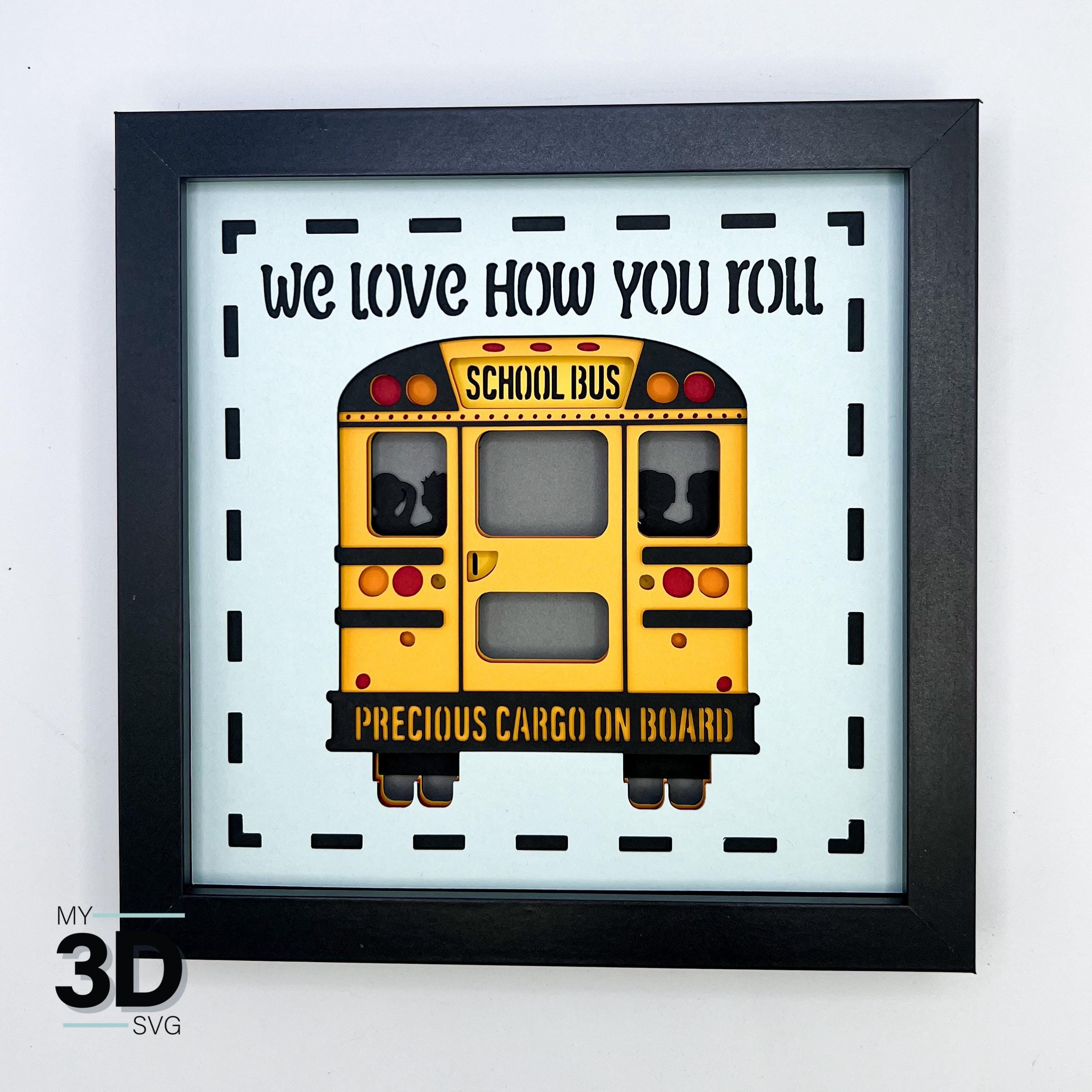 3D BUS DRIVER Svg - 3D TEACHER Svg - Shadow Box Svg - for Cricut - for ...