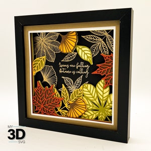 3D FEUILLES FALLING svg - FALL shadow box svg - pour cricut - pour silhouette