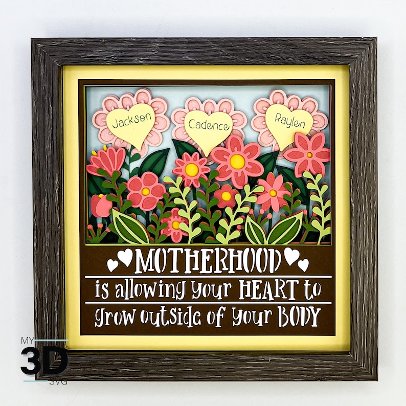 3D CUSTOMIZABLE MOTHER'S DAY Shadow Box Svg - for Cricut - for ...