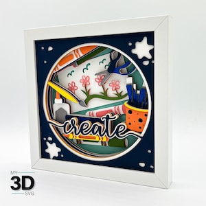 3D CREATE ELEMENTARY SVG - Shadow box svg - couches papier cartonné svg - pour cricut - pour silhouette