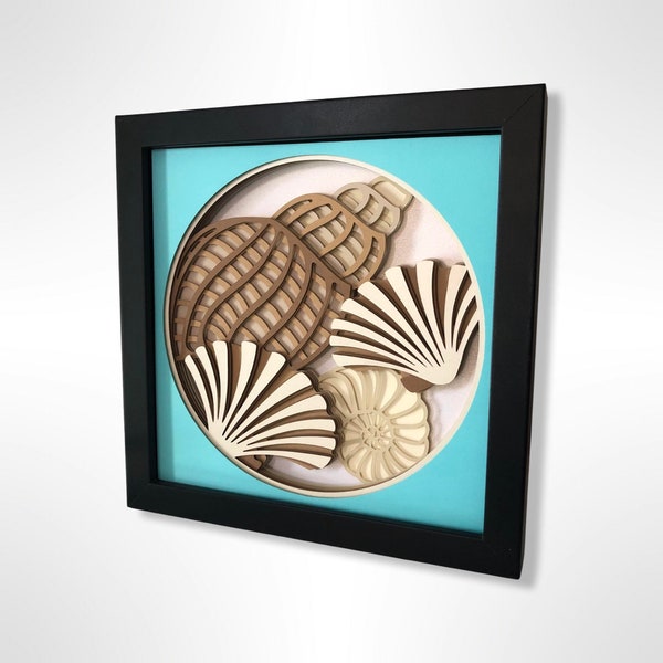 3D SEASHELLS SVG - layered shadow box svg - for Cricut - for Silhouette