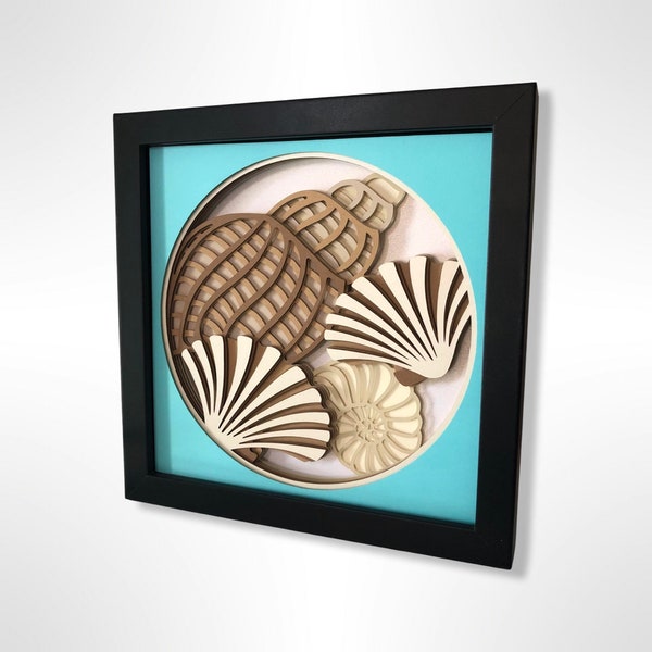 3D MUSCHELN SVG - Schattenbox svg - für Cricut - für Silhouette