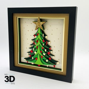 3D KERSTBOOM 2 SVG - 3D Kerst SVG - KERST schaduw vak SVG - voor cricut - voor silhouet