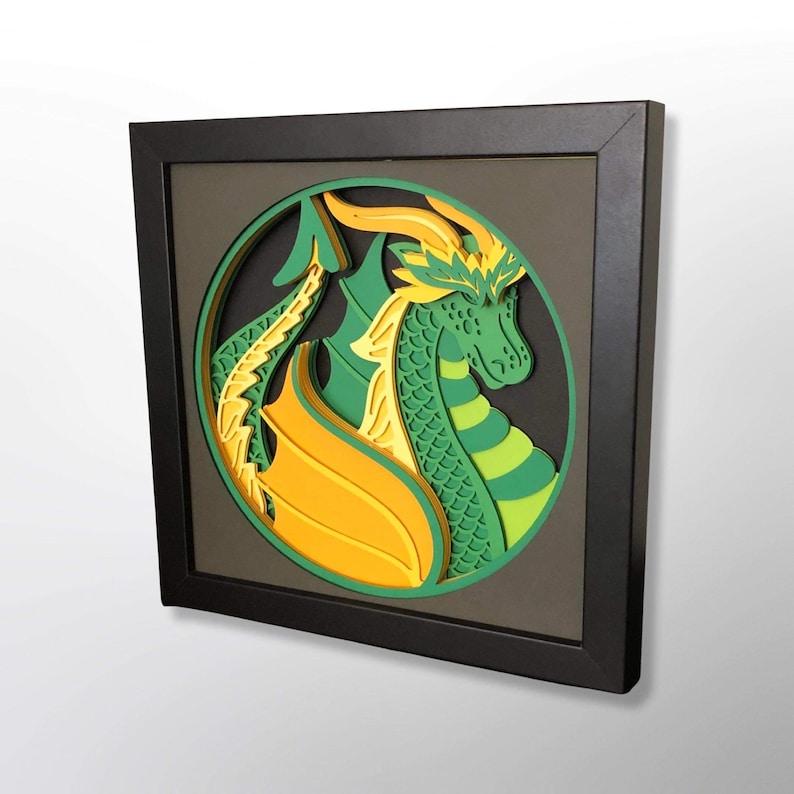 3D DRAGON SVG Shadow Box Svg for Cricut for Silhouette Etsy