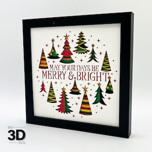3D CHRISTMAS TREE FOREST svg - Caja de sombras de Navidad svg - para cricut - para silueta