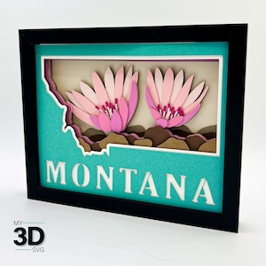 3D MONTANA SVG - BITTERROOT svg - pour cricut - pour silhouette