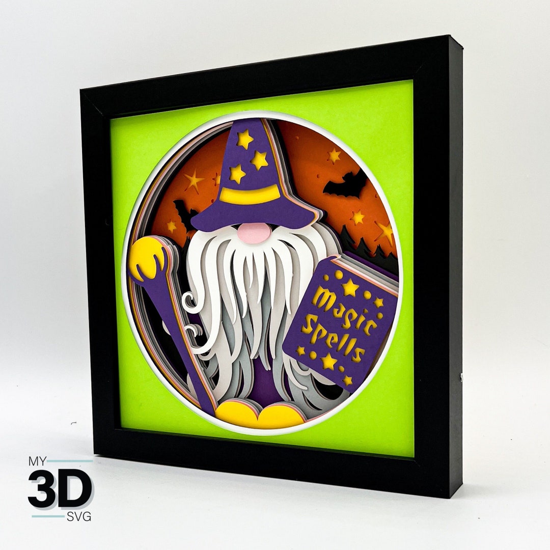 3D HALLOWEEN GNOME 1 Svg - FALL Shadow Box Svg - for Cricut - for ...