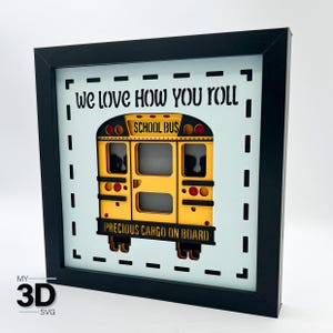 3D BUS DRIVER svg - 3D enseignant svg - shadow box svg - pour cricut - pour silhouette