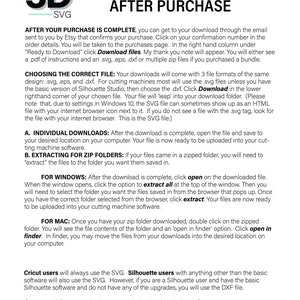 May include: A white and black text document with the title "How to Get Your Files After Purchase" and instructions on how to download digital files after purchasing them on Etsy. The document includes instructions for both Windows and Mac computers.