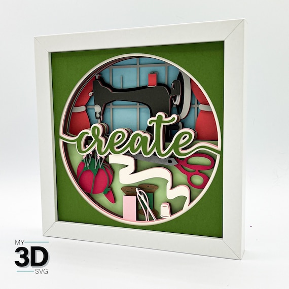 3D CREATE SEWING SVG - Shadow box svg - layered cardstock svg - for cricut - for silhouette