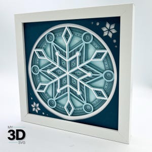 Svg 3D flocon de neige - HIVER shadow box svg - pour cricut - pour silhouette