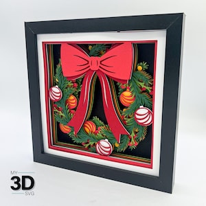 3D CHRISTMAS WREATH 2 svg - Christmas shadow box svg - for cricut - for silhouette