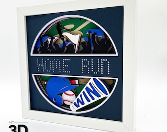 3D BASEBALL SVG -SPORTS Shadow box svg -layered cardstock svg - for cricut - for silhouette