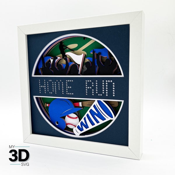 3D BASEBALL SVG -SPORTS Shadow box svg -layered cardstock svg - for cricut - for silhouette