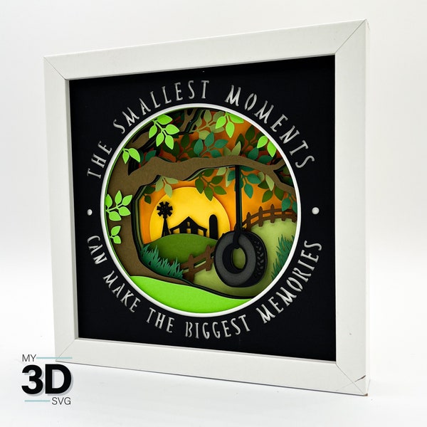 3D TIRE SWING SVG - Shadow box svg - for cricut - for silhouette