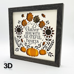 3D GATHER HERE svg - FALL shadow box svg - for cricut - for silhouette