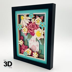 3D SPRING BOUQUET svg - Caixa de Sombra svg - para cricut - para silhueta