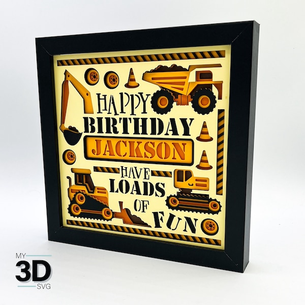 3D LOADS OF FUN Birthday svg - Boy Birthday card svg -  for cricut - for silhouette