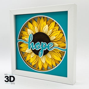3D HOPE SVG - Consapevolezza della SALUTE MENTALE Shadowbox SVG - per Cricut - per silhouette