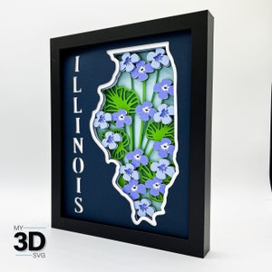 3D ILLINOIS SVG - VIOLET svg - pour cricut - pour silhouette